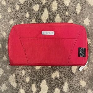 Red Baggallini RFID protection wallet.